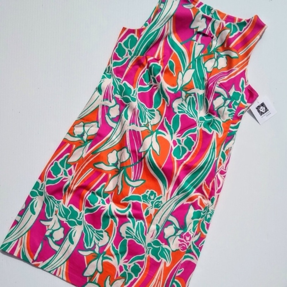 Anne Klein Floral Dress Womenâs Size 6 Summer Church Dress With Pockets - Picture 6 of 6